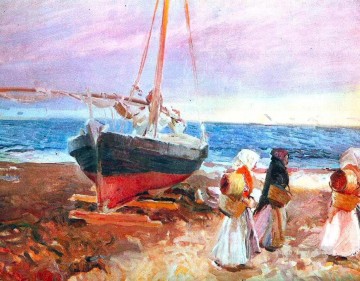 ビーチ Painting - バレンシアのビーチにいる漁師たち 1903